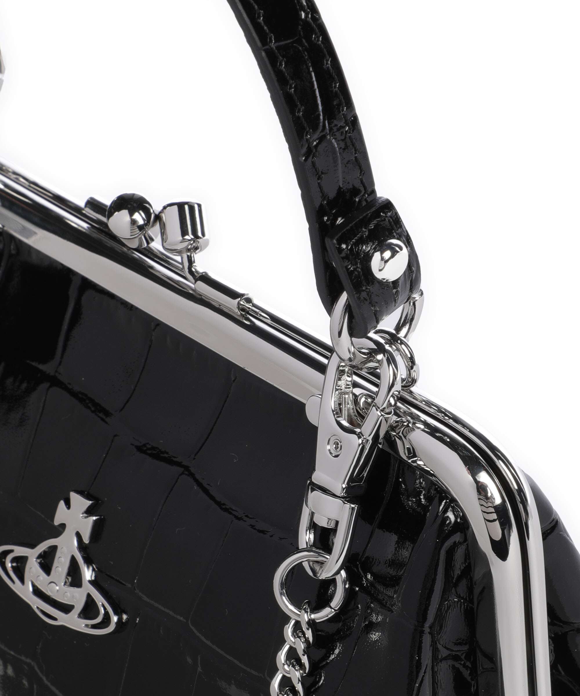 Vivienne Westwood Granny Frame Embossed Croc Crossbody bag black