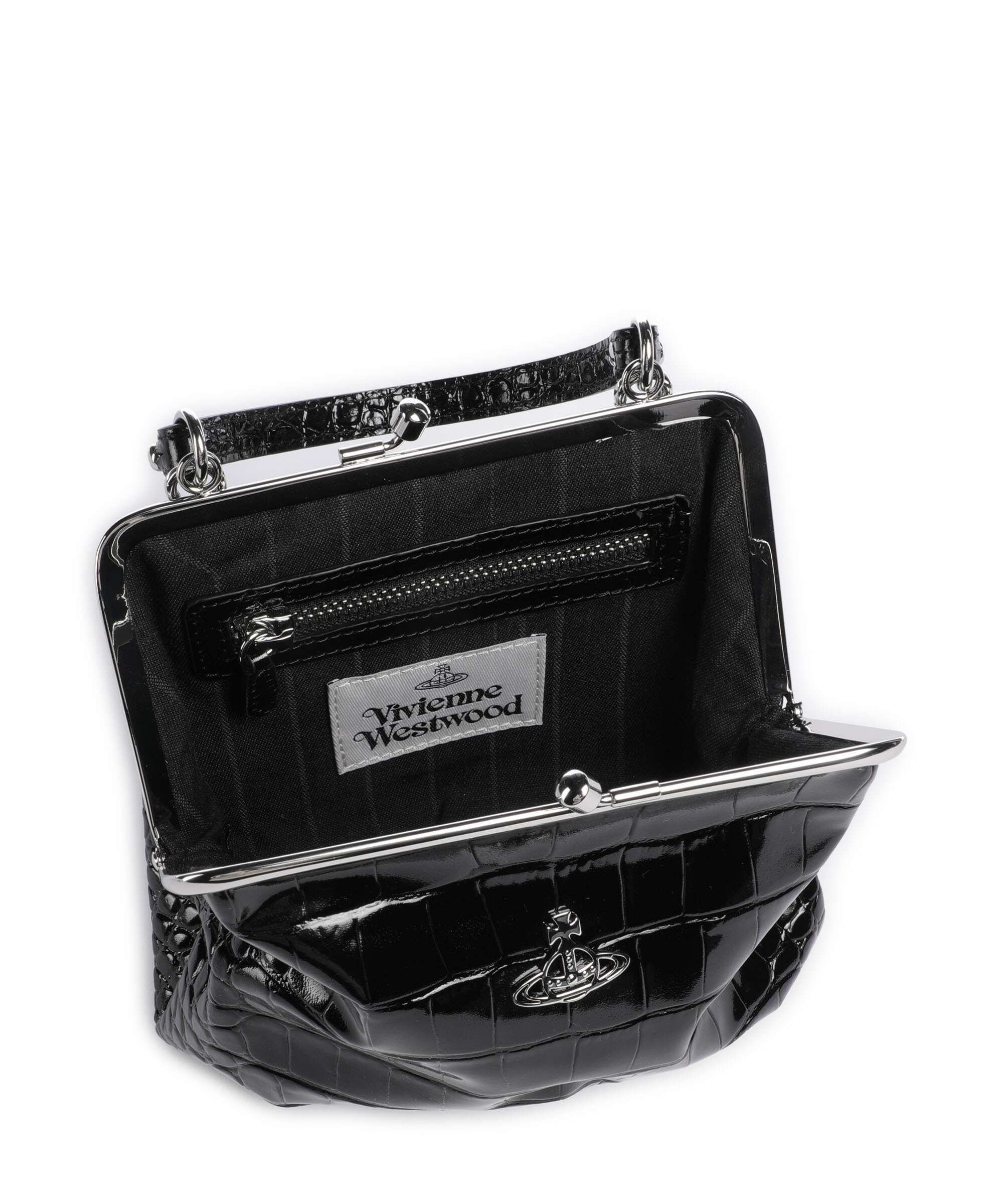 Vivienne Westwood Granny Frame Embossed Croc Crossbody bag black