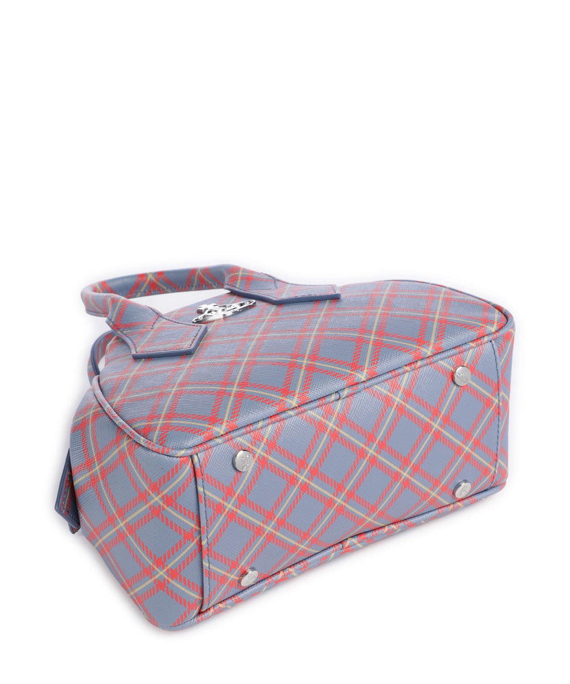 Vivienne Westwood Yasmine Saffiano Printed Small Handbag blue/orange tartan