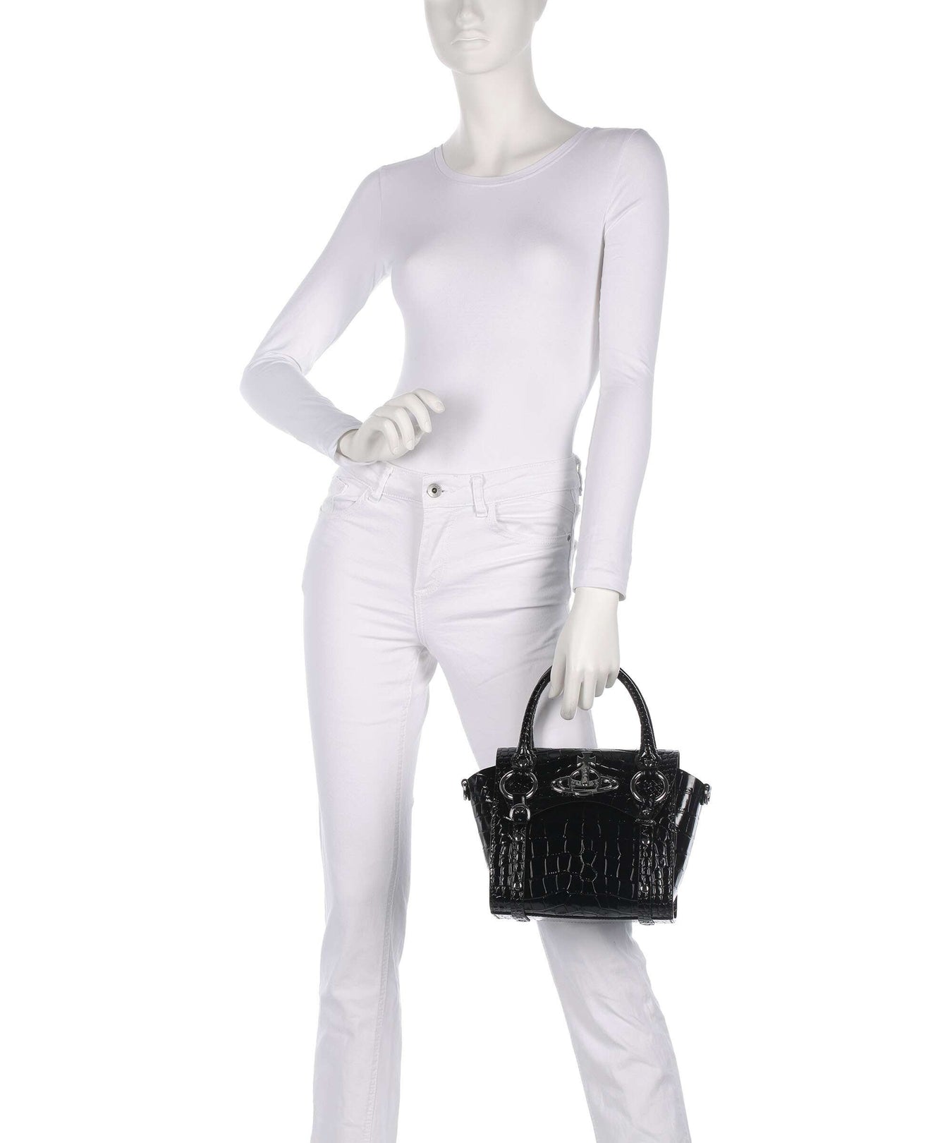 Vivienne Westwood Betty Embossed Croc Small Handbag black