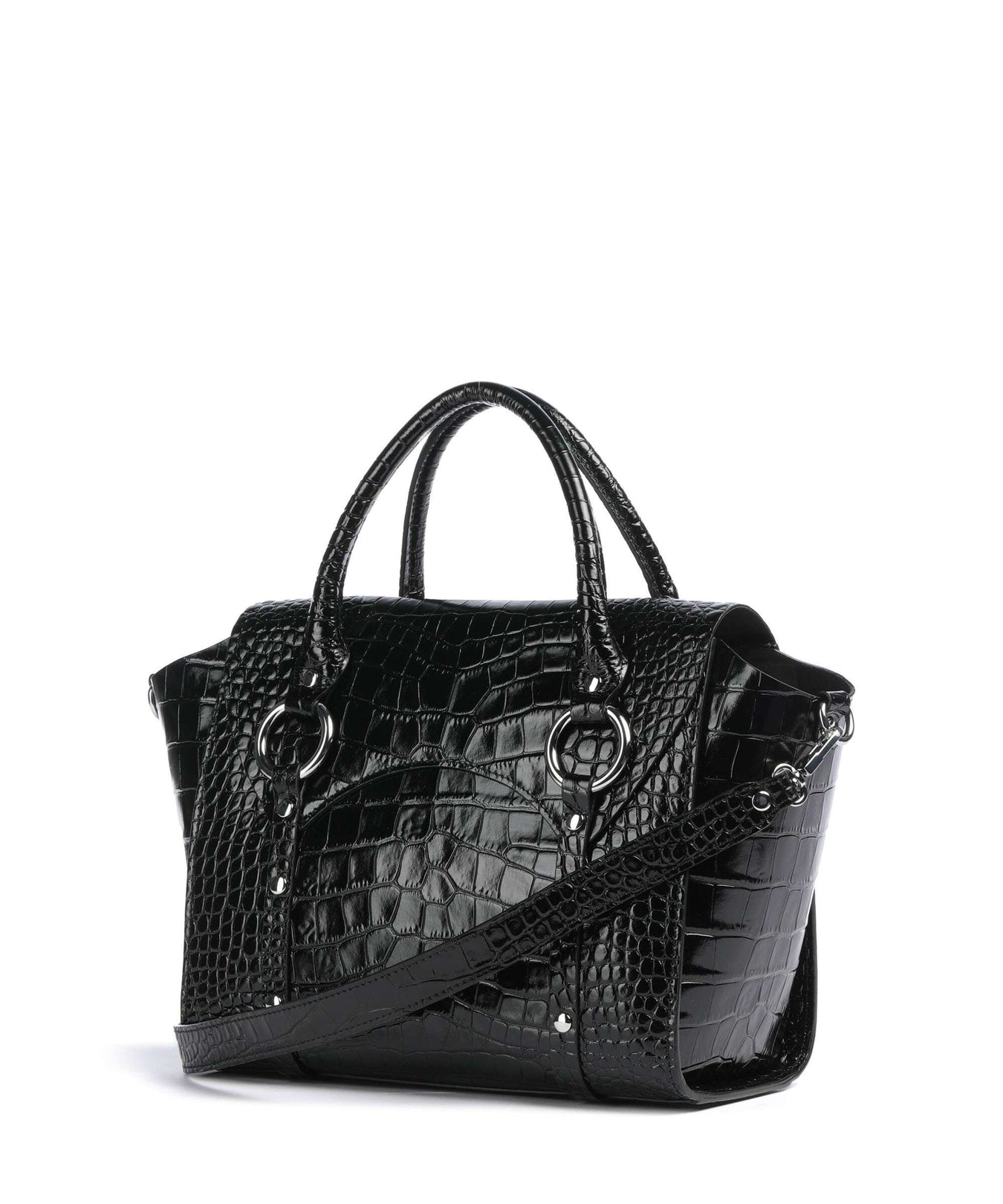 Vivienne Westwood Betty Embossed Croc Medium Handbag black