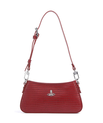Vivienne Westwood Tasha Embossed Croc Mini Axelremsväska red