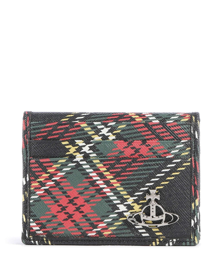Vivienne Westwood Saffiano Printed Credit card holder chelsea tartan