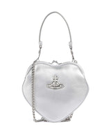 Vivienne Westwood Belle Heart Frame Re-Vegan Grain Axelremsväska silver