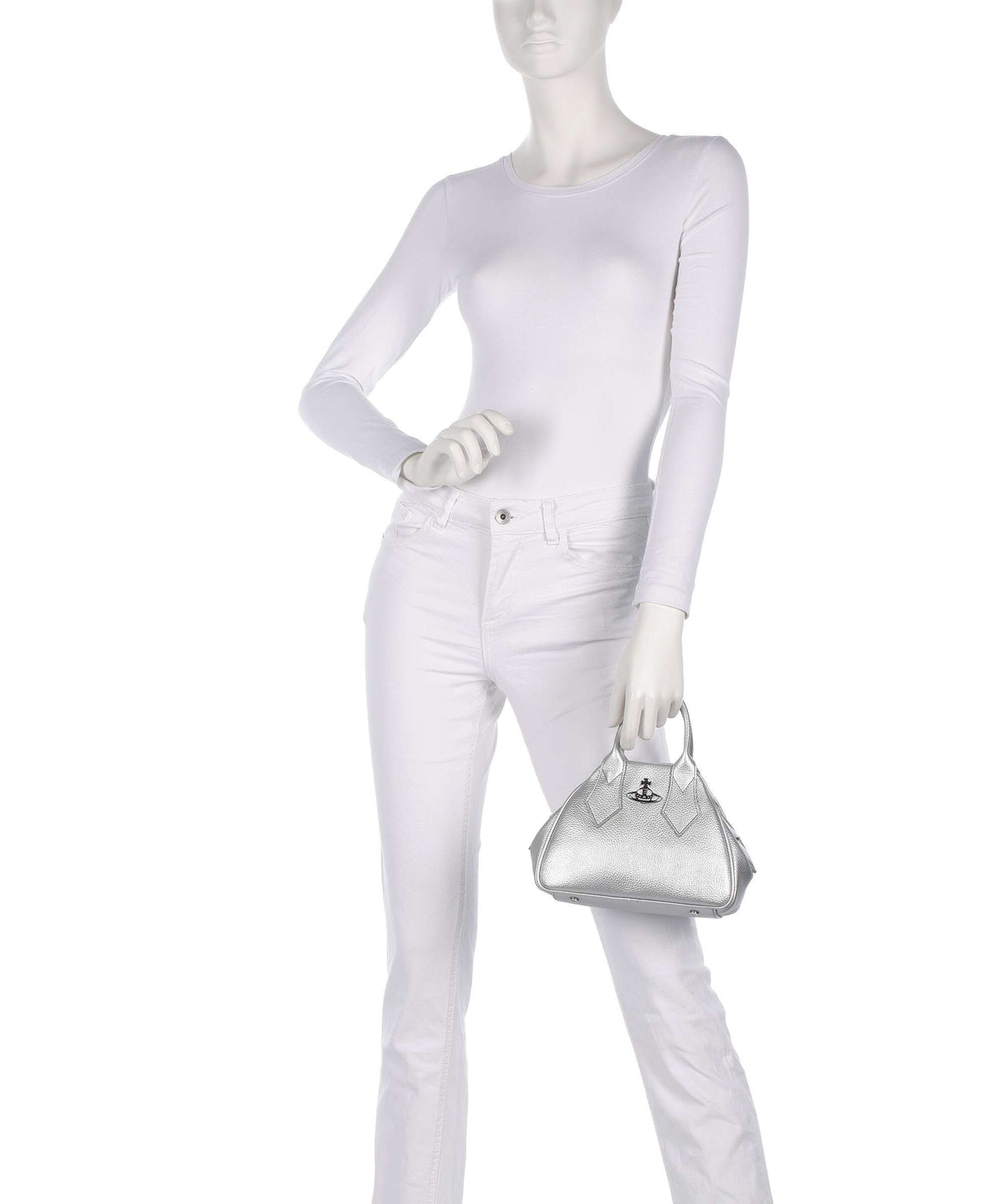 Vivienne Westwood Yasmine Grain Small Handbag silver