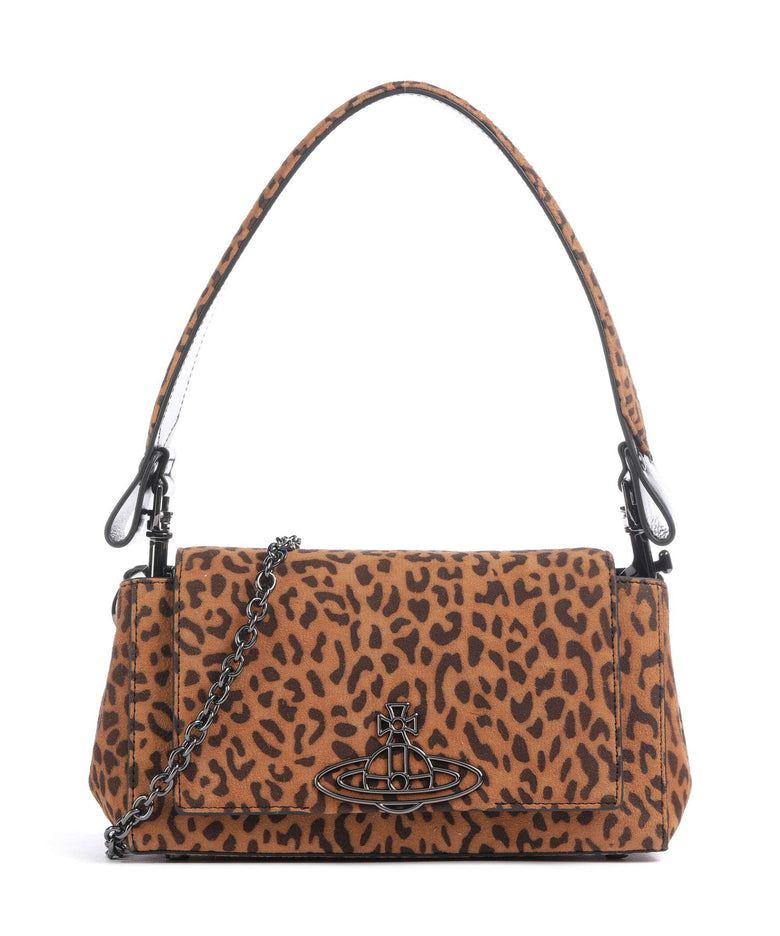 Vivienne Westwood Hazel Suede Printed Medium Shoulder bag leopard