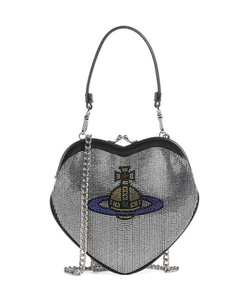 Vivienne Westwood Belle Heart Frame Diamante Crossover väska silver