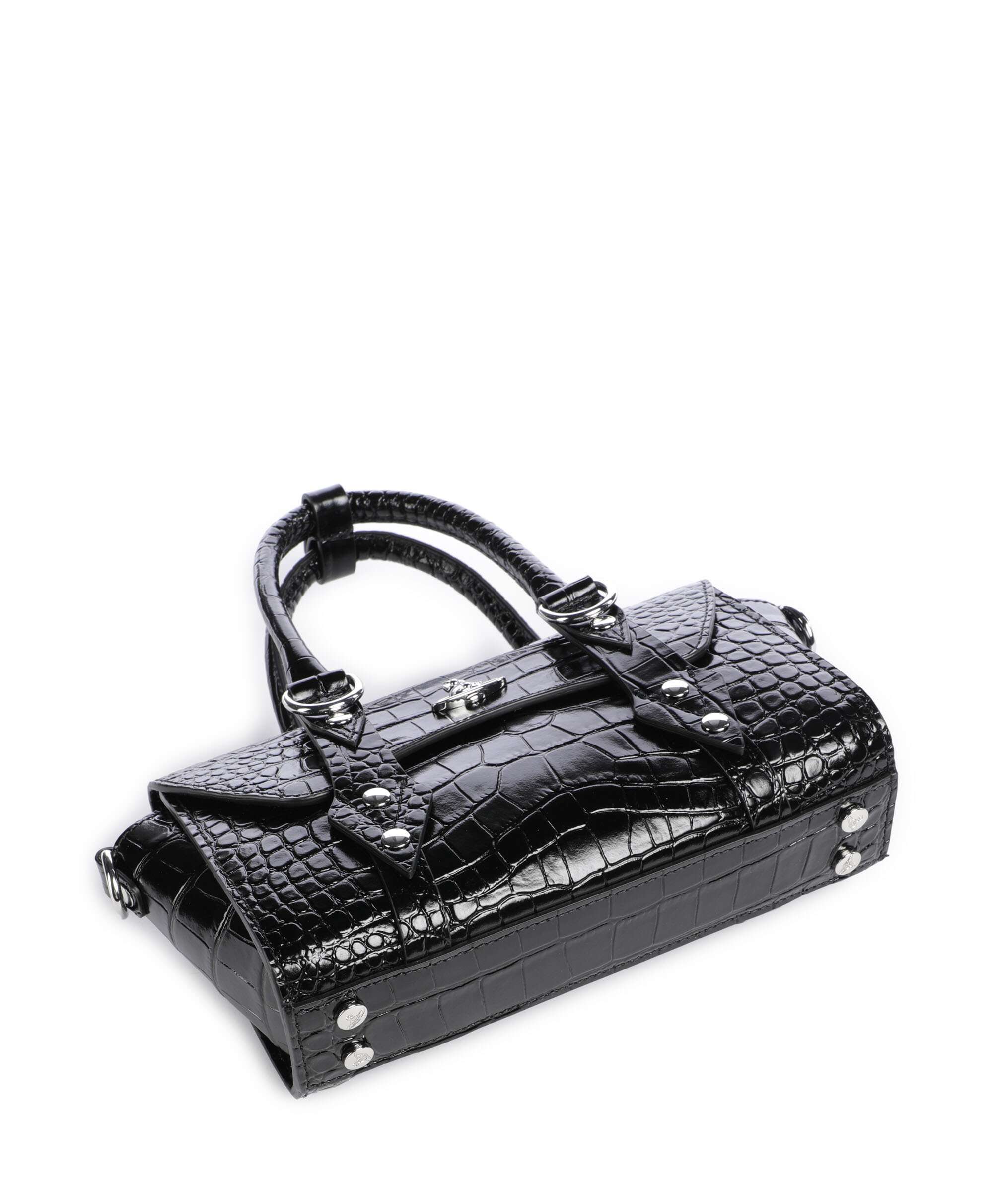 Vivienne Westwood Bettina Embossed Croc Mini Handbag black
