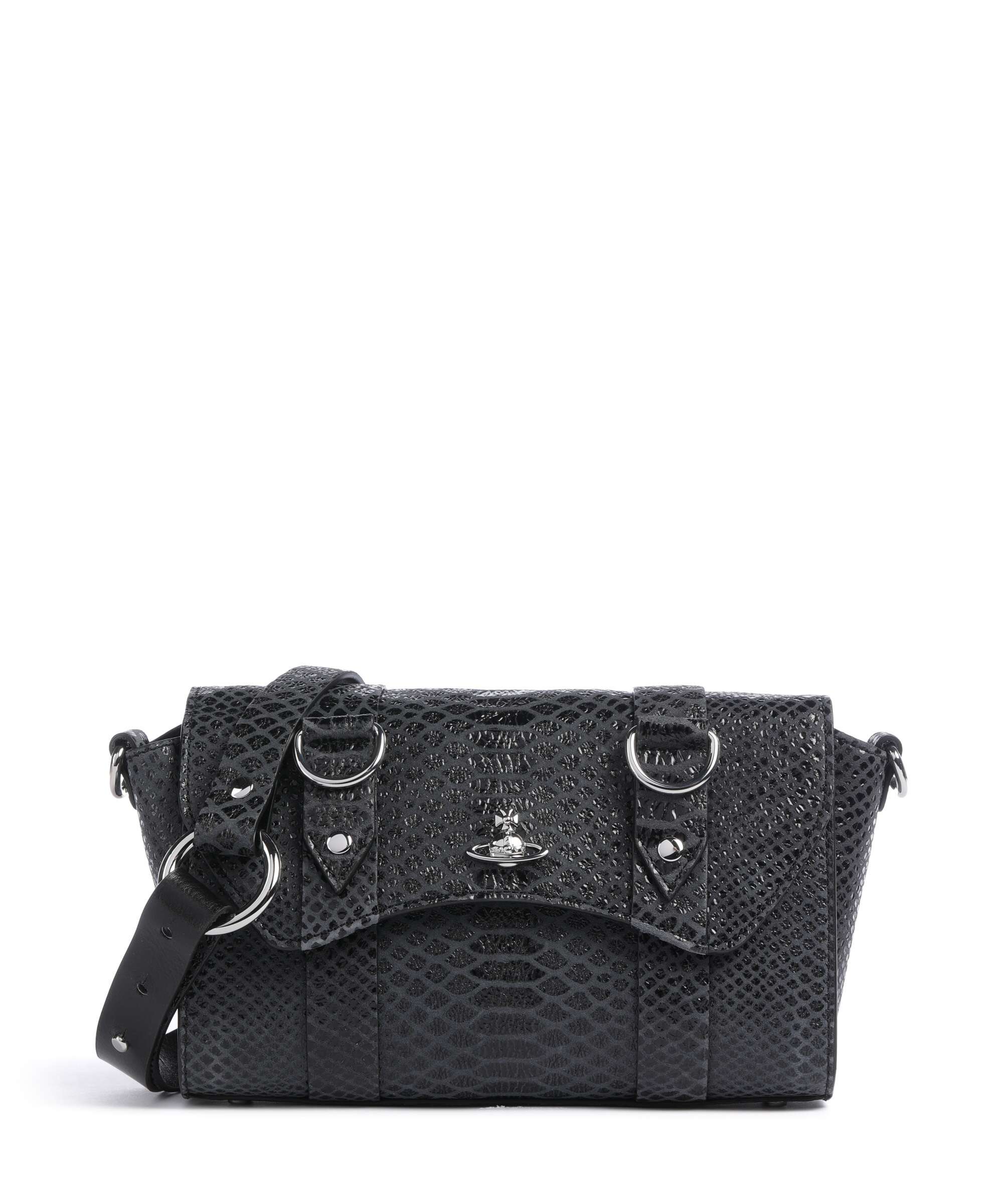 Vivienne Westwood Kimmy Snake Effect Crossbody bag dark grey