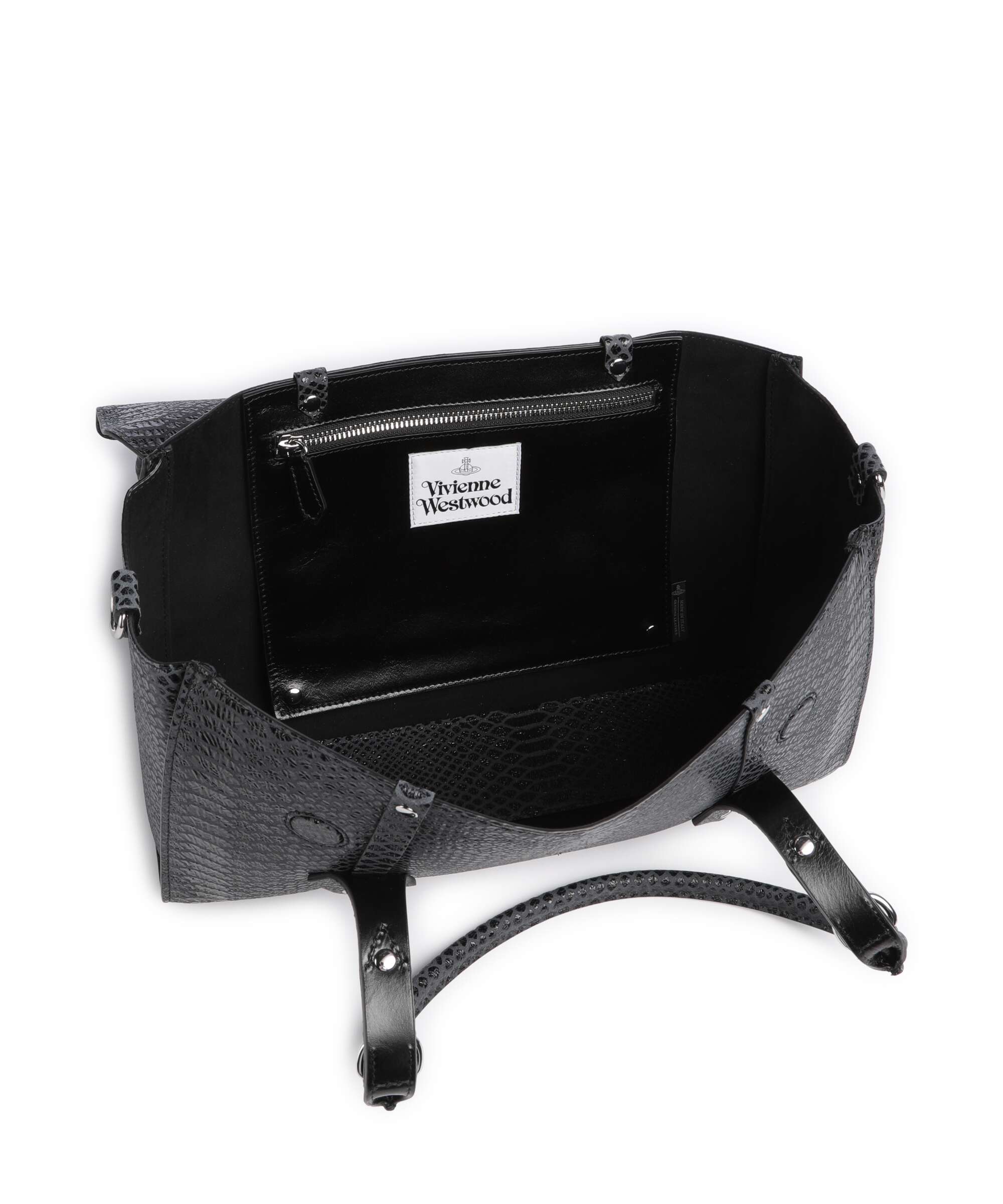 Vivienne Westwood Bettina Snake Effect Medium Handbag dark grey