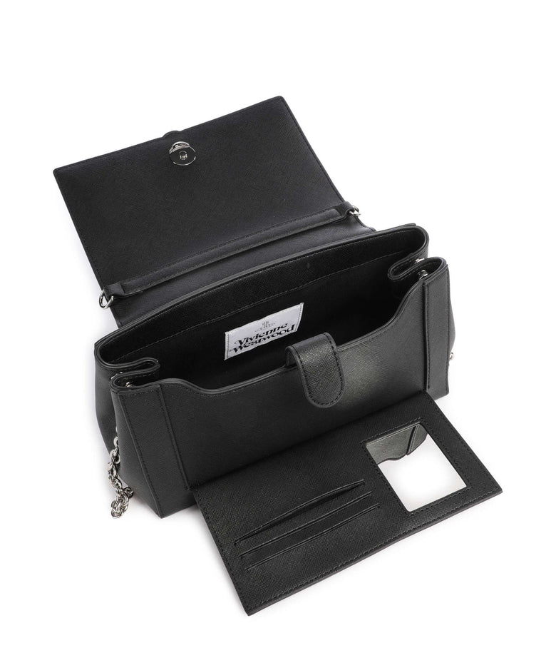 Vivienne Westwood Hazel Saffiano Plain Medium Shoulder bag black