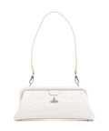Vivienne Westwood Jane Frame Embossed Croc Shoulder bag pearl white