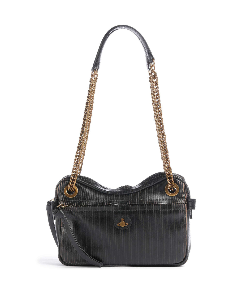 Vivienne Westwood Dolce Laser Line Medium Shoulder bag black/beige