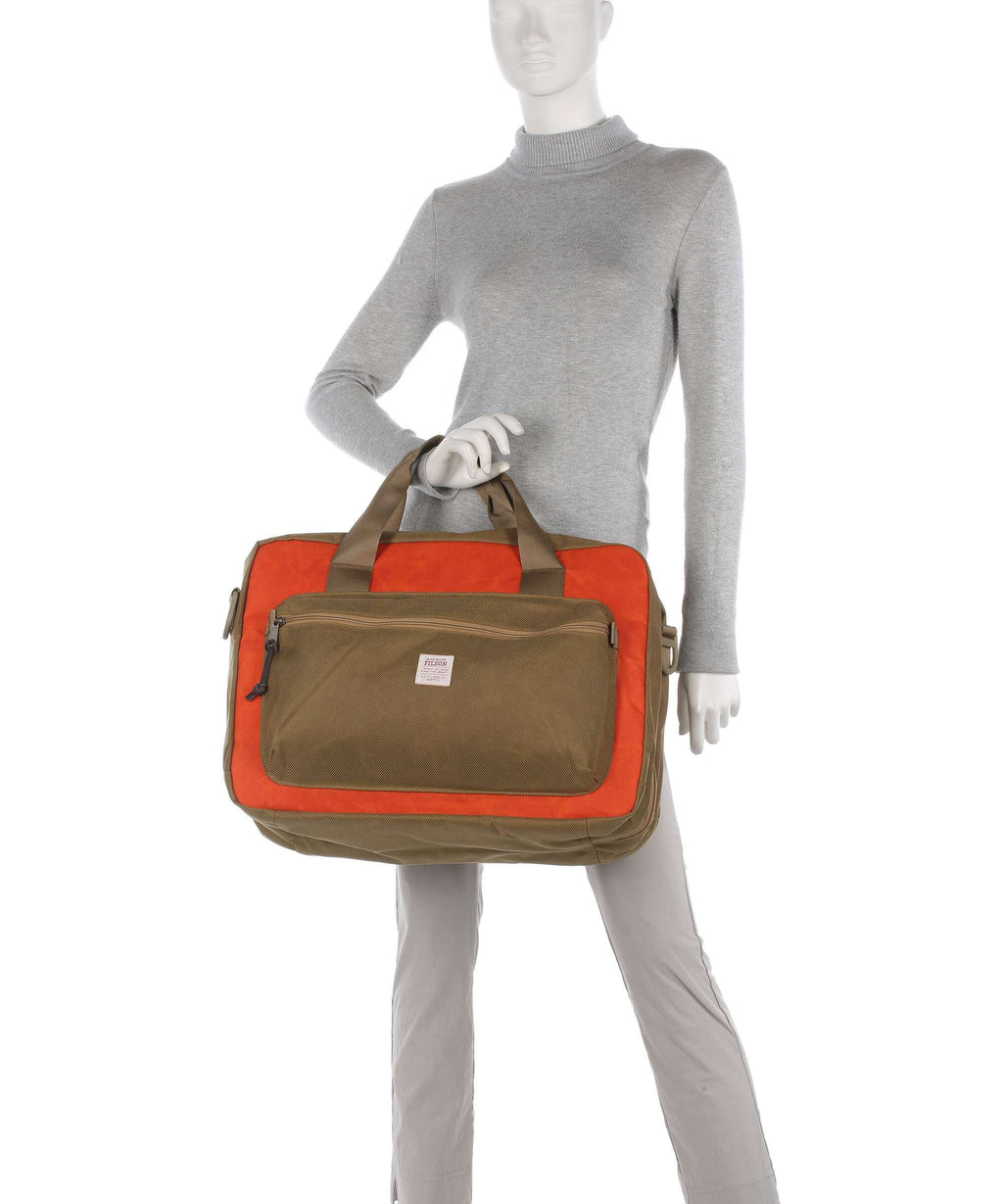 Filson Cordura Nylon Surveyor Pullmann Pack Backpack bag dark tan/flame