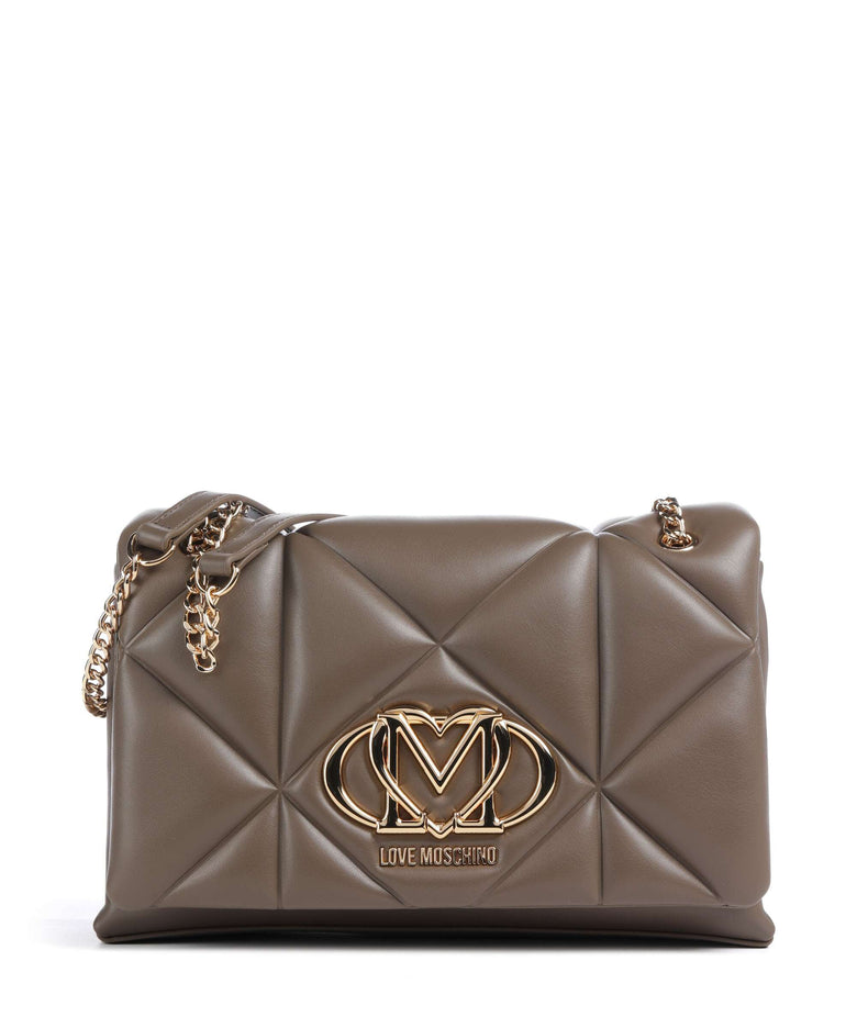 Love Moschino Embossed Q Shoulder bag mud