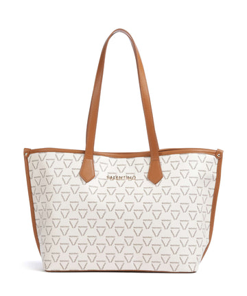 Valentino Bags Lady Re Shoppingväska bianco/cuoio