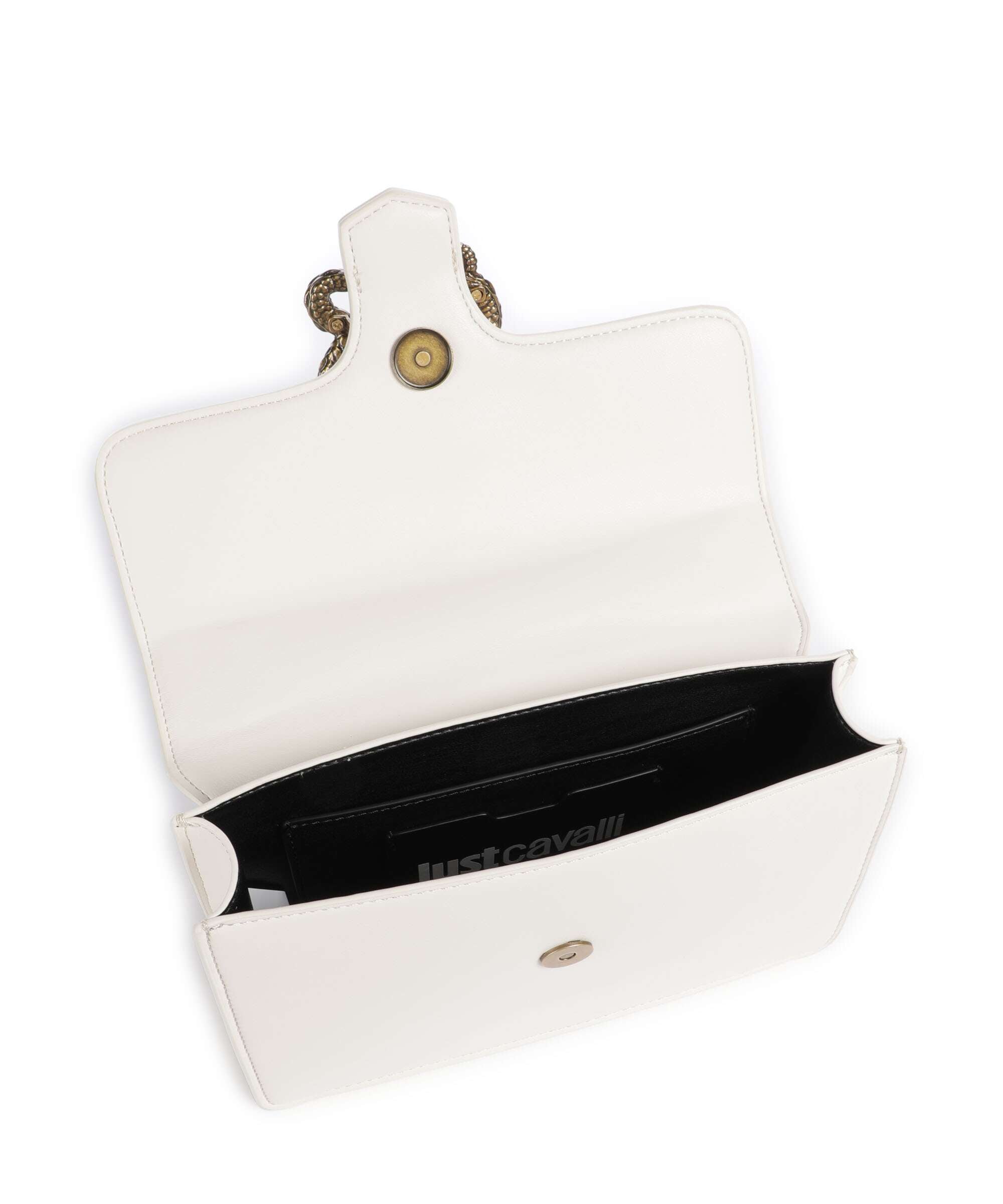 Just Cavalli Iconic Snakes Shoulder bag white