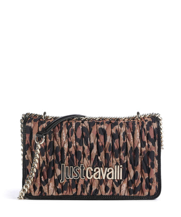 Just Cavalli Axelremsväska iconic leo print/black