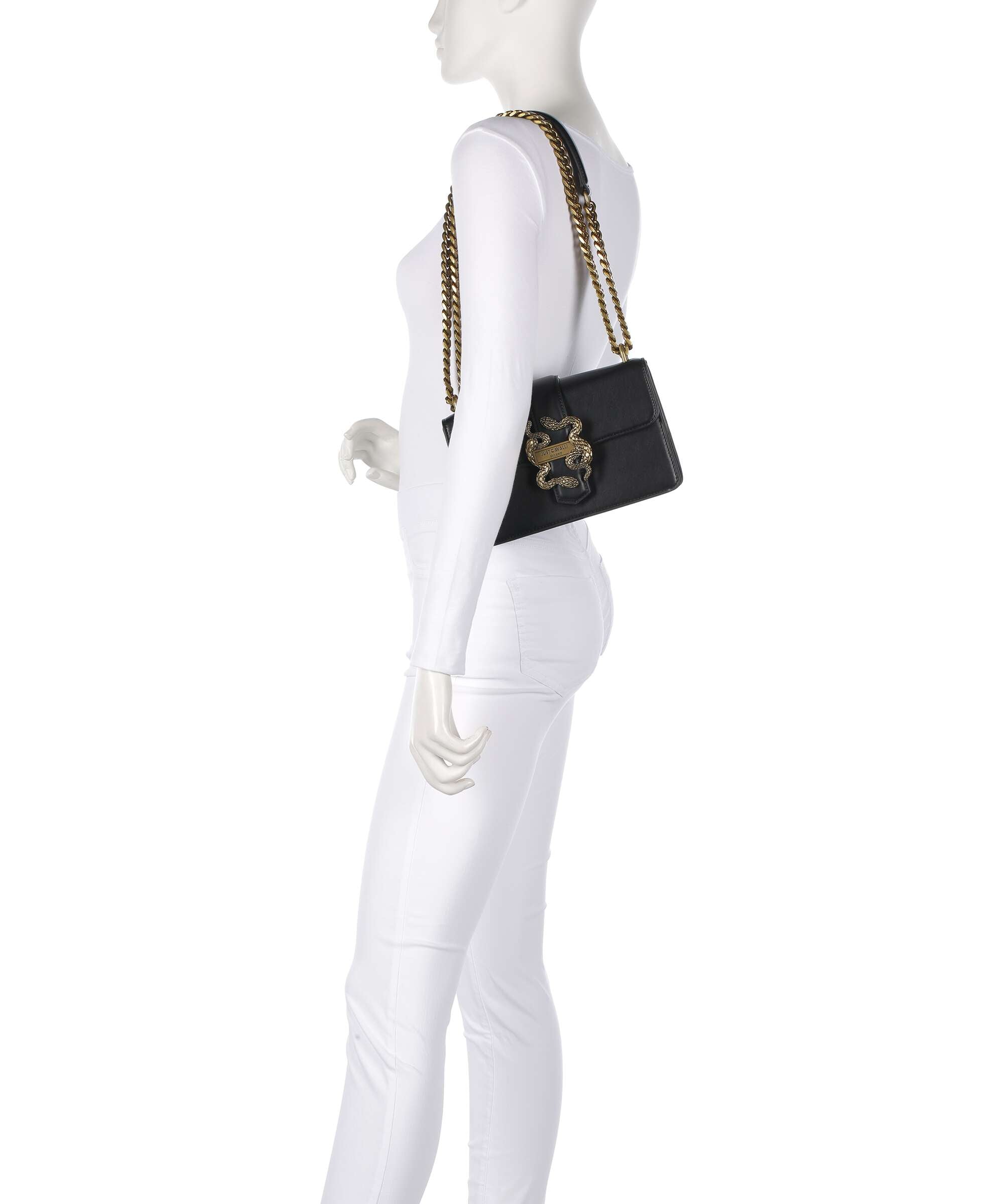 Just Cavalli Iconic Snakes Shoulder bag black
