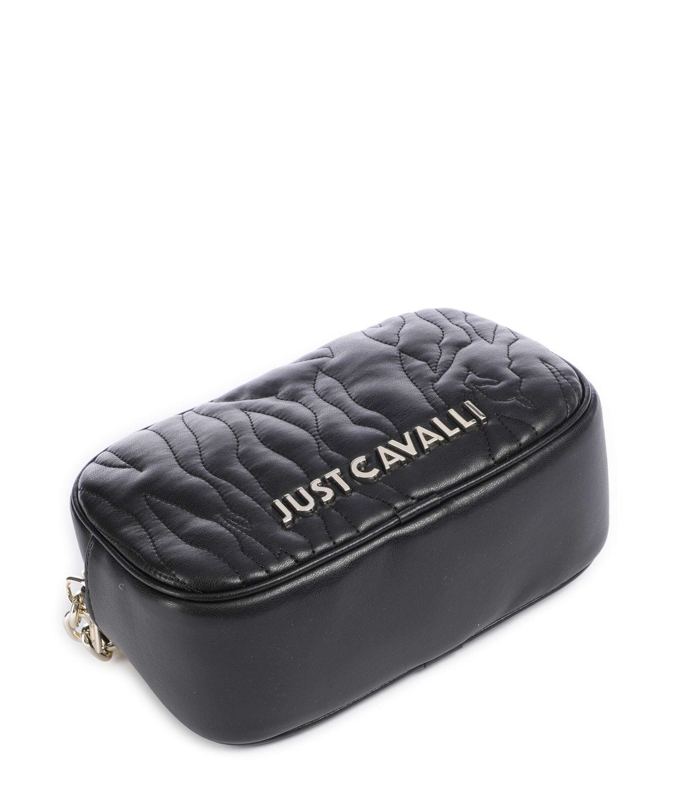 Just Cavalli Quilted Zebra Crossbody bag black