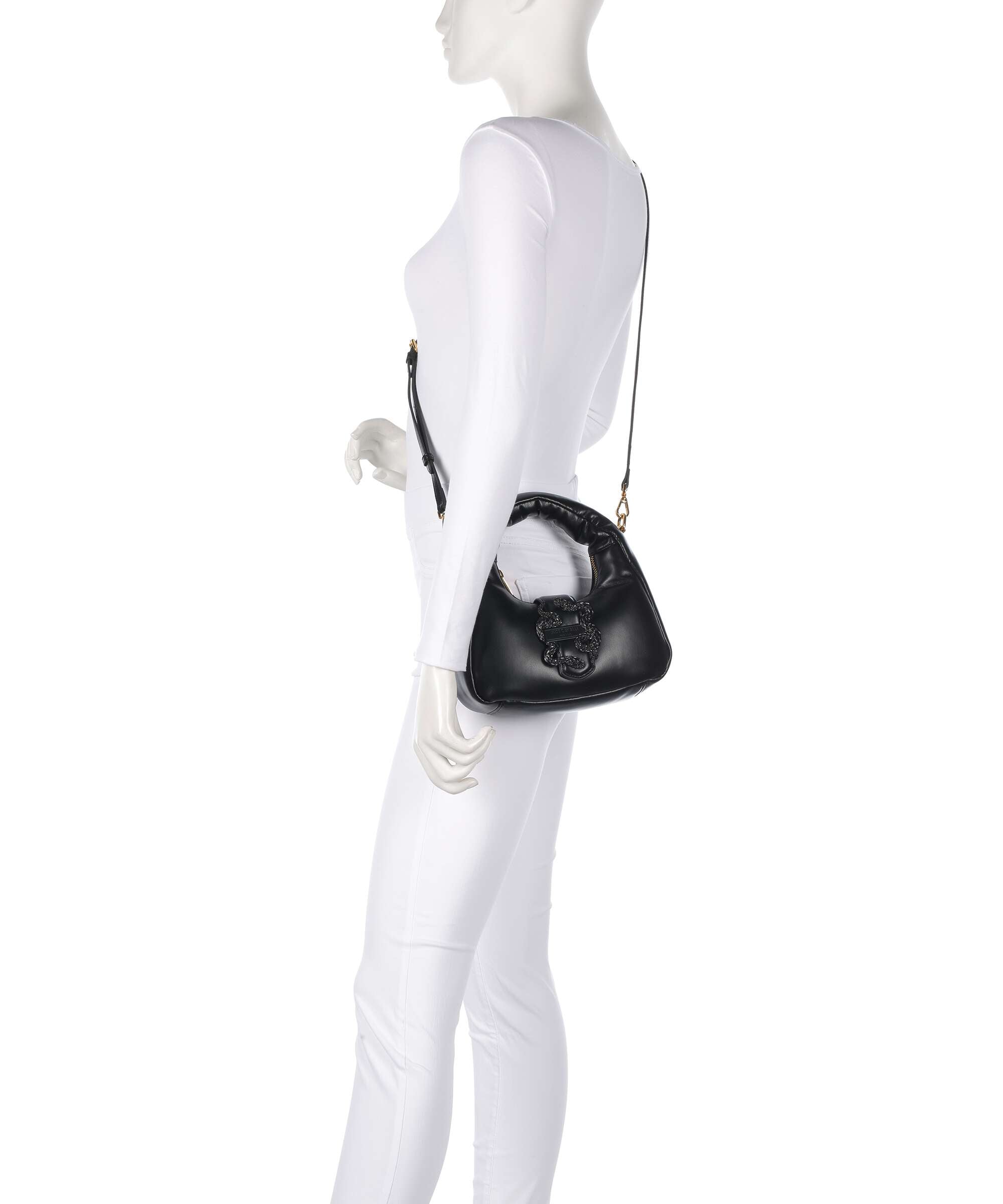 Just Cavalli Iconic Snakes Puffy Handbag black