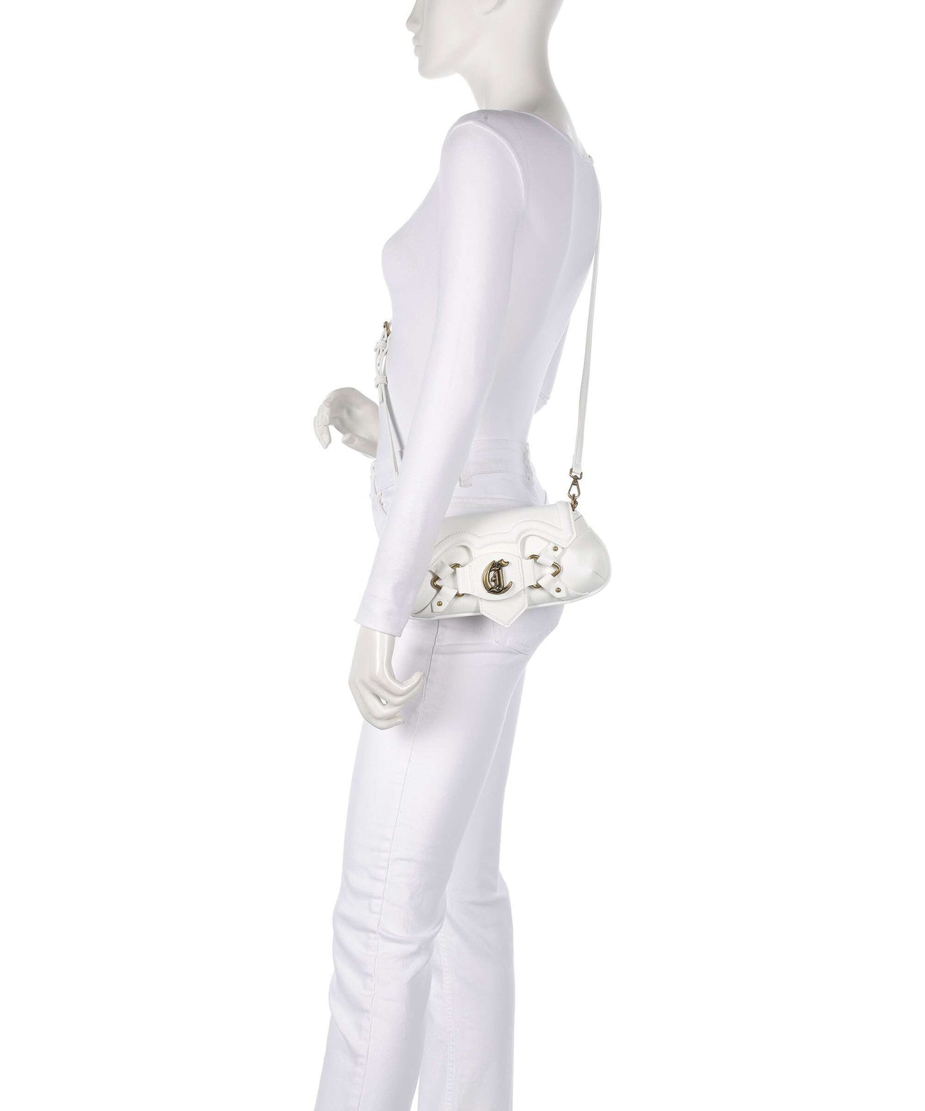 Just Cavalli Crossed Laces Shoulder bag white