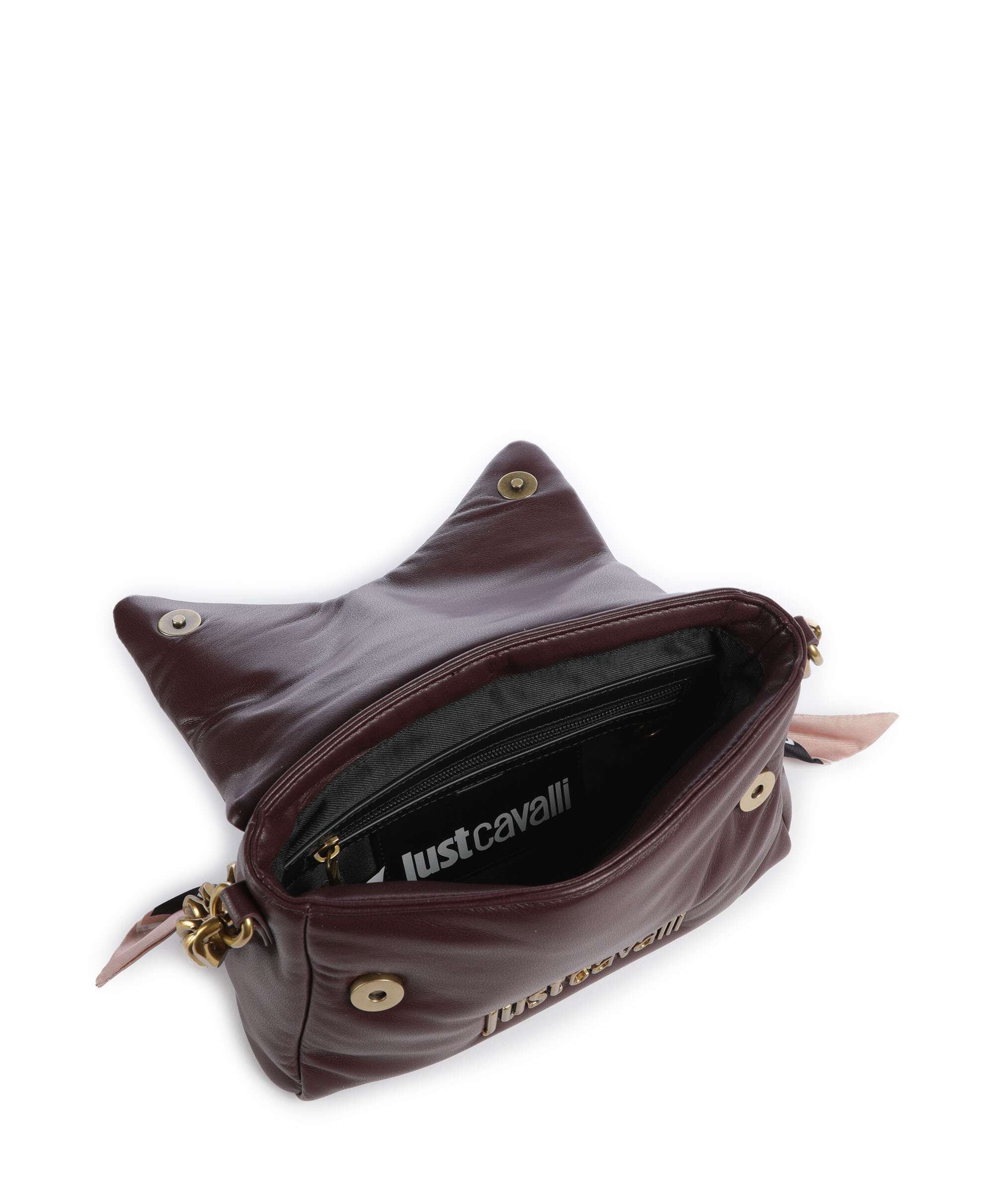 Just Cavalli Puffy Foulard Shoulder bag dark purple