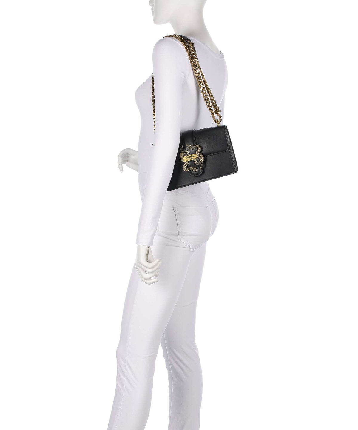 Just Cavalli Iconic Snakes Shoulder bag black