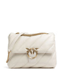 Pinko Love Puff Big Axelremsväska bianco seta/antique gold