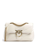 Pinko Love Puff Classic Axelremsväska bianco seta/antique gold