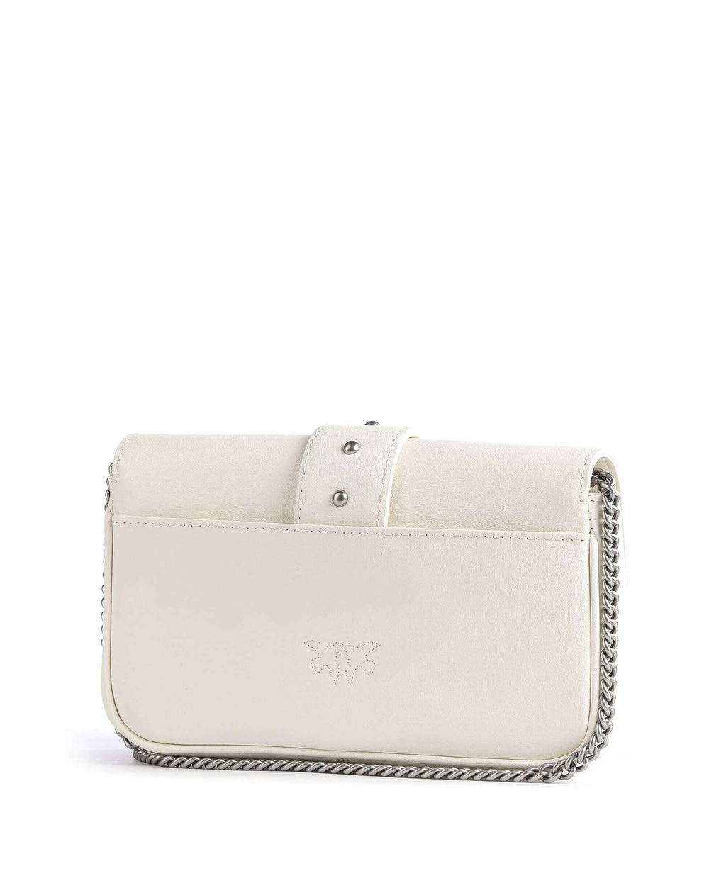 Pinko Love One Pocket Wallet bianco seta/old silver