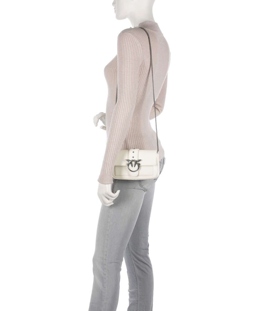 Pinko Love One Pocket Wallet bianco seta/old silver