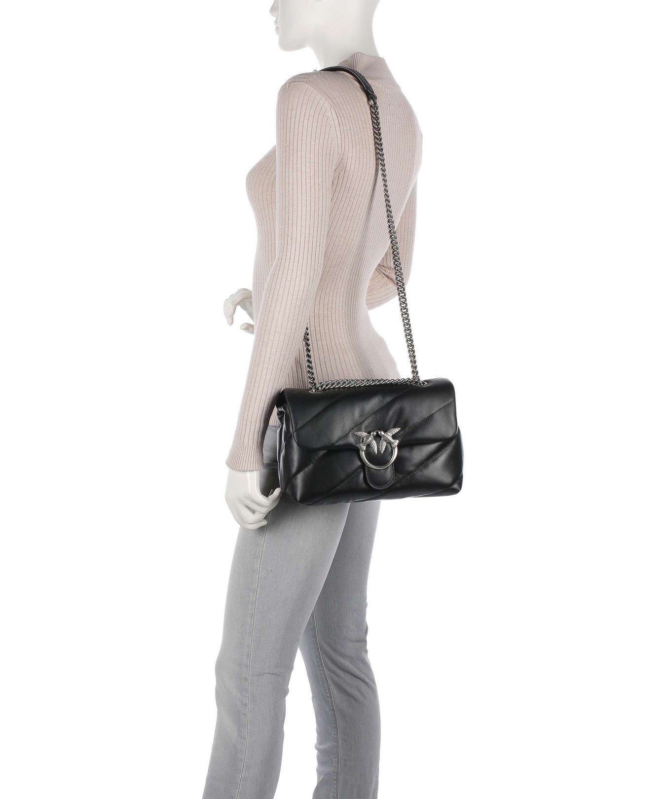 Pinko Love Puff Classic Shoulder bag nero/old silver