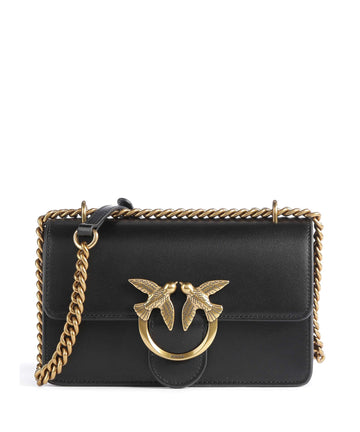 Pinko Love One Mini Axelremsväska nero/antique gold