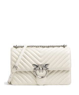 Pinko Love One Classic Axelremsväska bianco seta/old silver