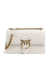 Pinko Love One Classic Axelremsväska bianco seta/antique gold