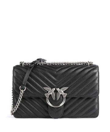 Pinko Love One Classic Axelremsväska nero/old silver