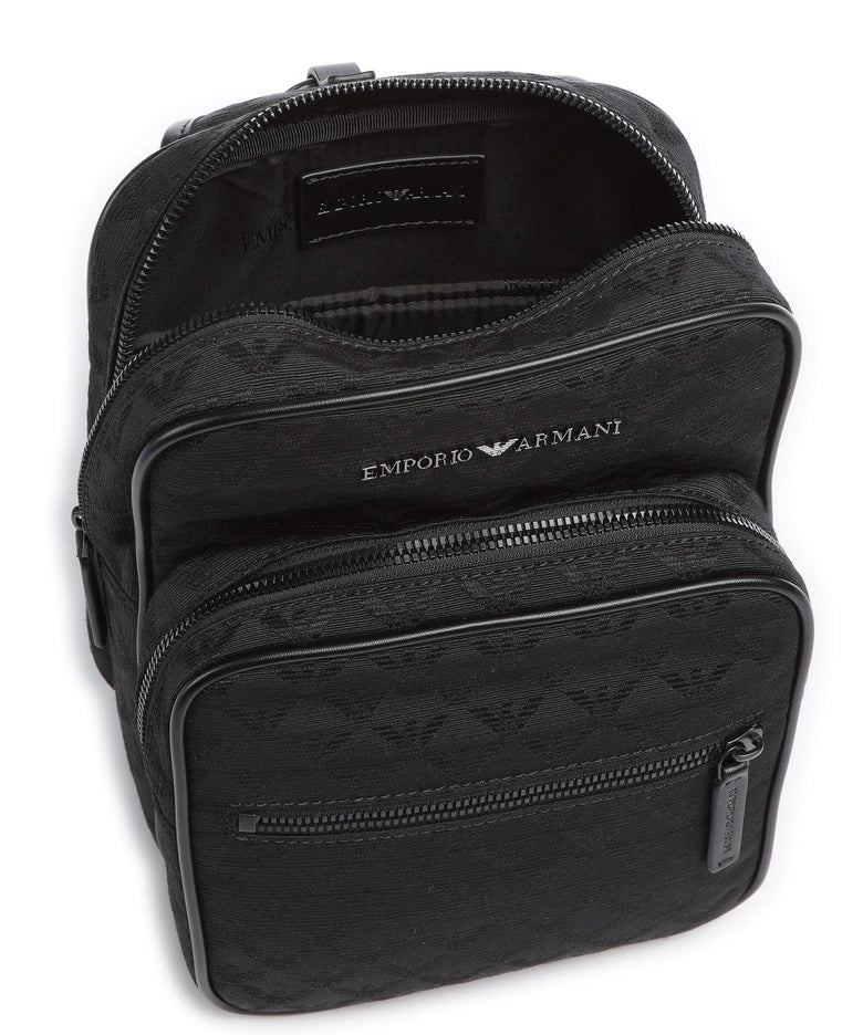 Emporio Armani Omnia Jacquard Sling bag black