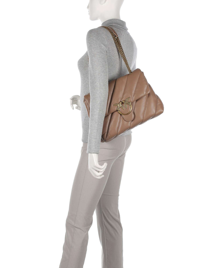 Pinko Love Puff Big Shoulder bag biscotto zenzero/antique gold