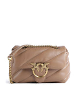 Pinko Love Puff Mini Axelremsväska biscotto zenzero/antique gold