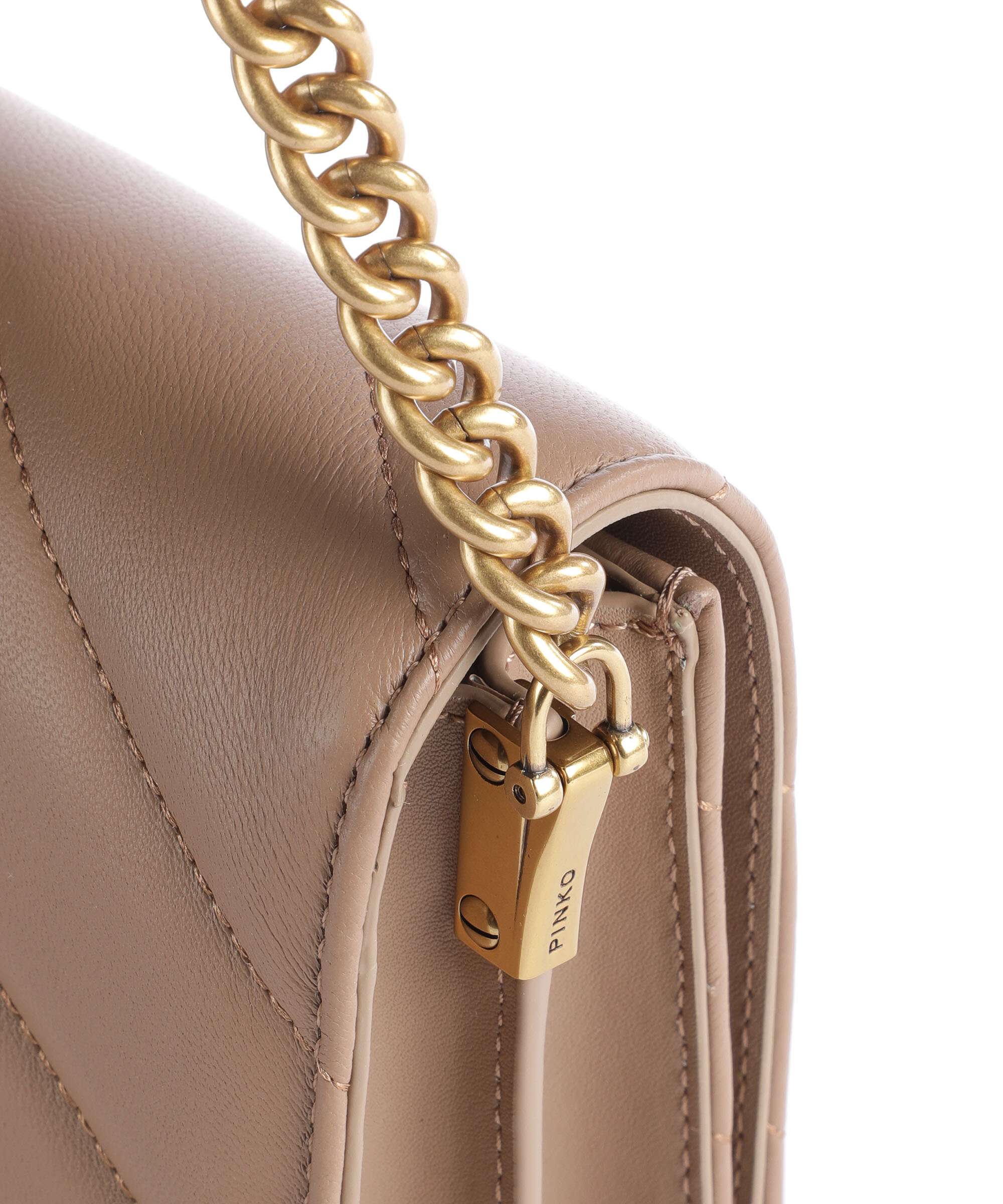 Pinko Love Click Mini Crossbody bag biscotto zenzero/antique gold