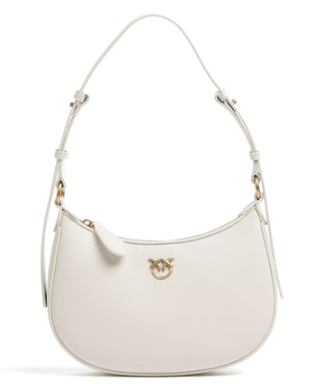 Pinko Half Moon Mini Axelremsväska bianco seta/antique gold