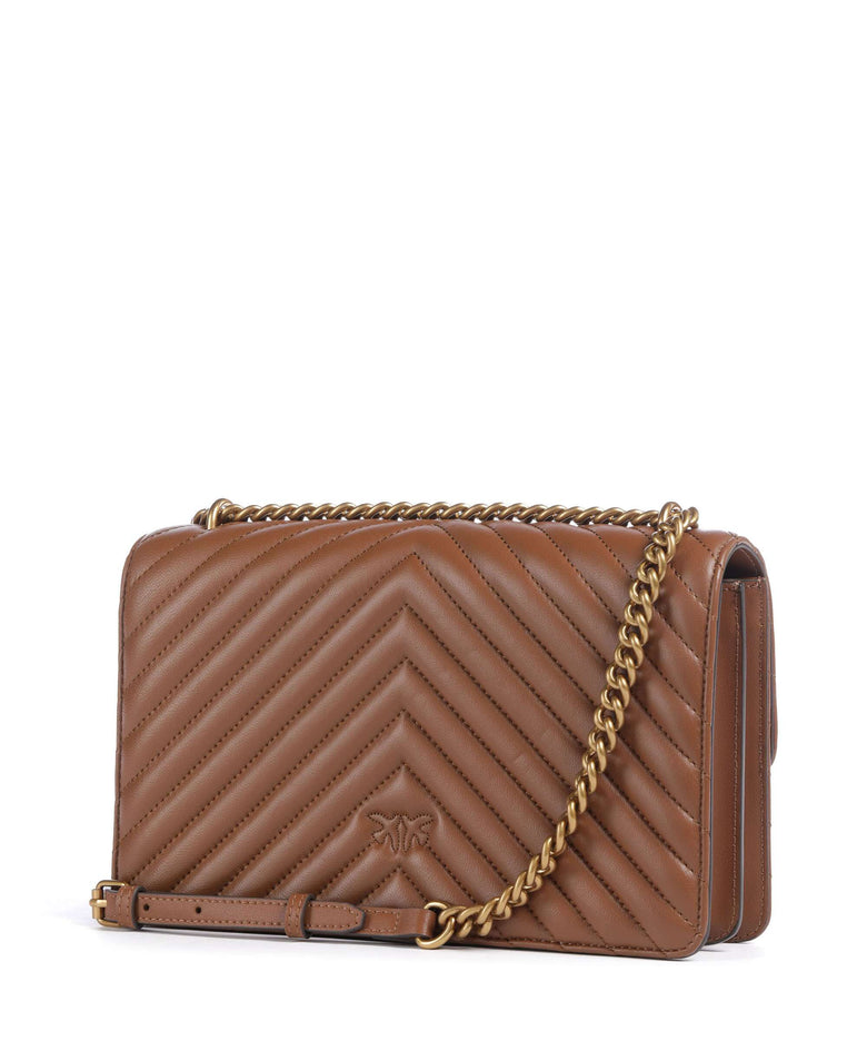 Pinko Love One Classic Shoulder bag marrone/leone/antique gold