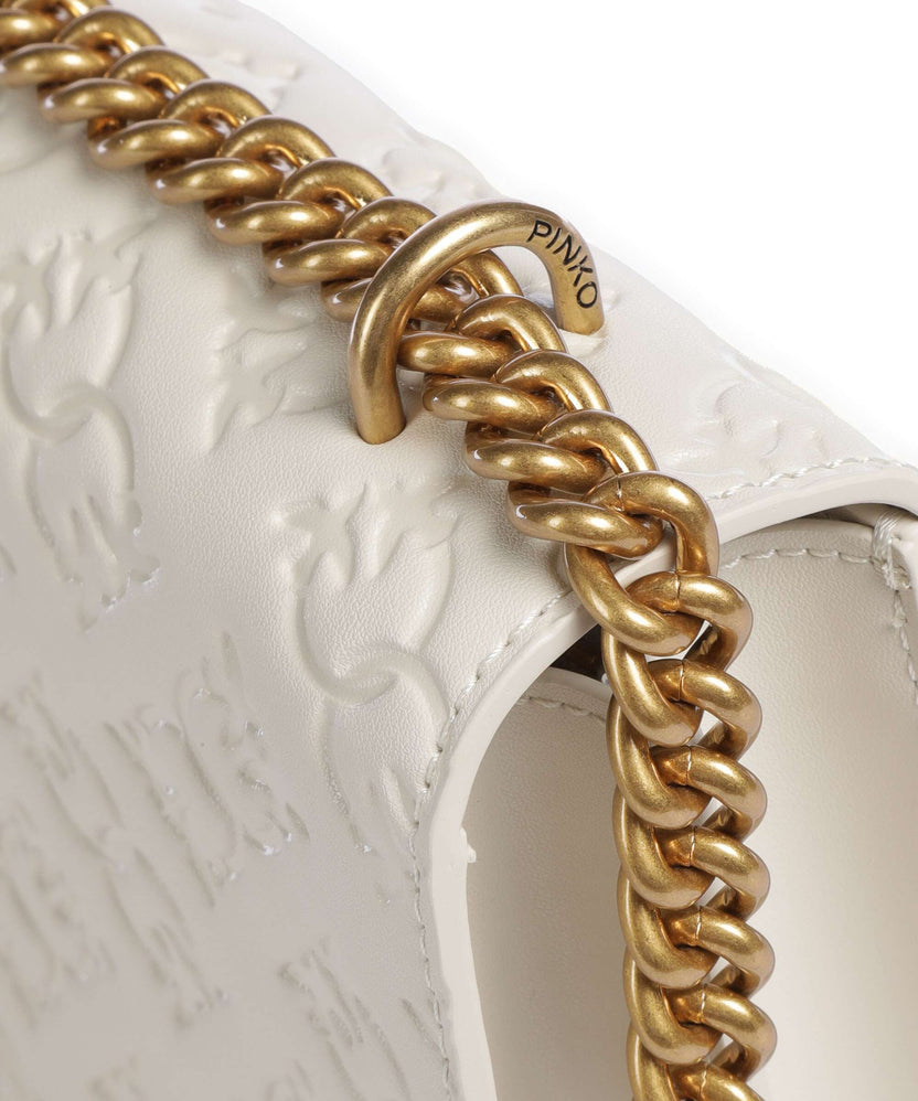 Pinko Love One Classic Shoulder bag bianco seta/antique gold