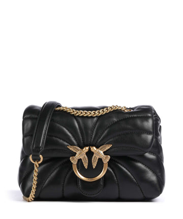 Pinko Love Puff Mini Axelremsväska nero/antique gold