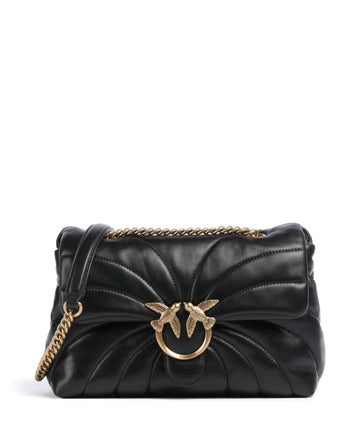 Pinko Love Puff Classic Axelremsväska nero/antique gold