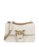 Pinko Love One Mini Axelremsväska bianco seta/antique gold