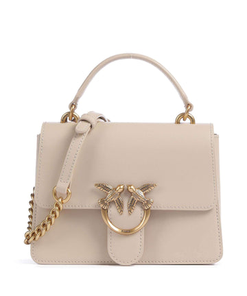Pinko Love One Mini Crossover väska beige/grigio fumo/antique gold