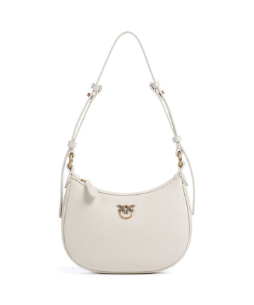 Pinko Half Moon Baby Axelremsväska bianco seta/antique gold
