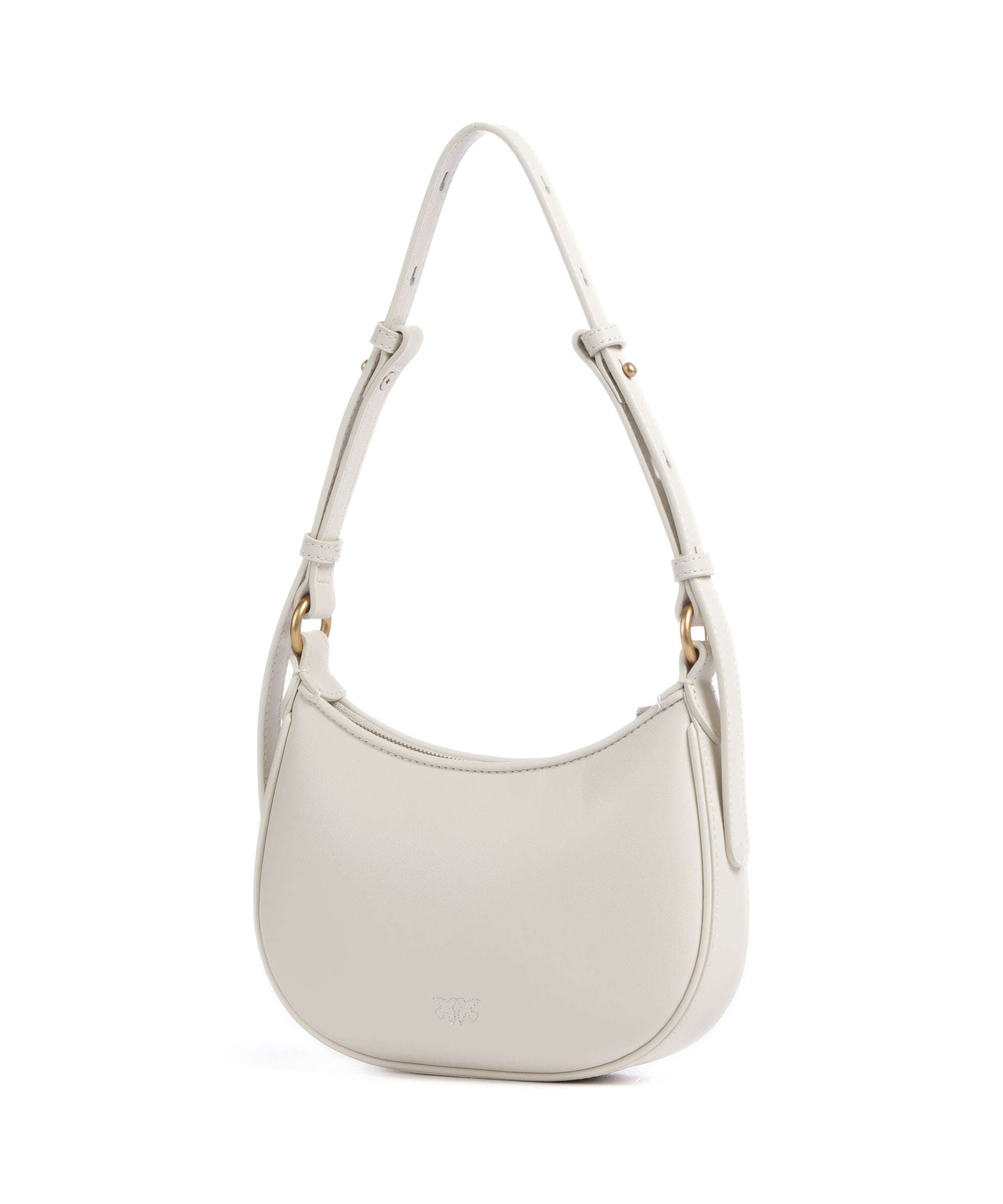 Pinko Half Moon Baby Shoulder bag bianco seta/antique gold